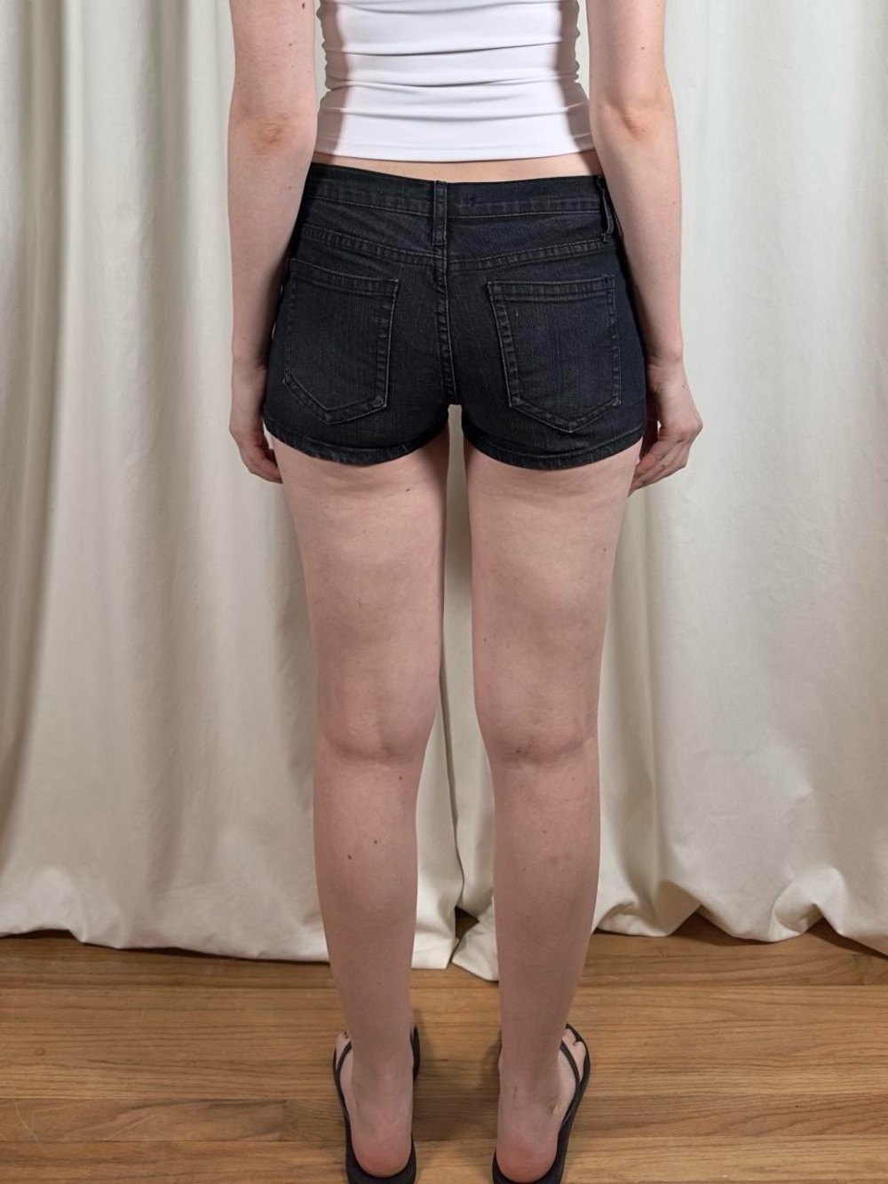 Low Rise Mini Jean Shorts - Picture 4 of 8